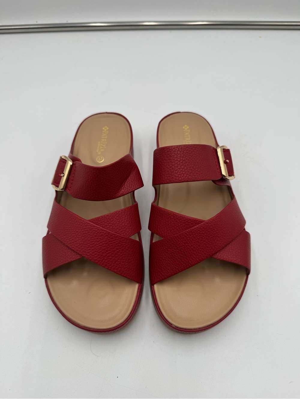 Patrizia Eliza Red Slide Sandals Women’s EU 37 US 6.5 Comfort Buckle